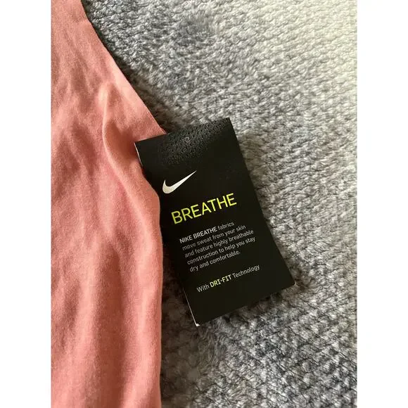 Nike Dri Fit Breathe Racerback Training Pink Gray Tank Women Size Medium NWT - Picture 6 of 13